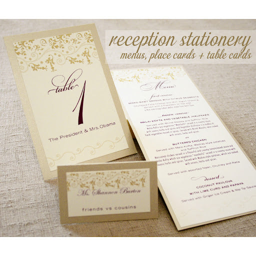 Invitations, Placecards, & Program Menus